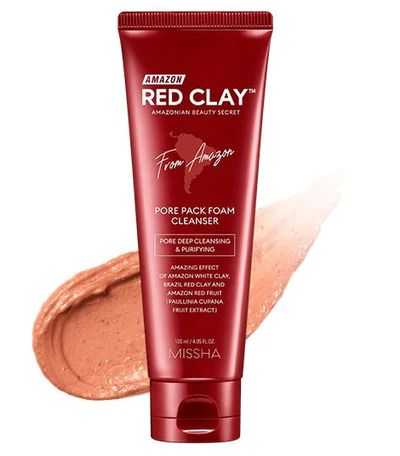 Missha Amazon Red Clay Pore Pack Foam Cleanser 120ml
