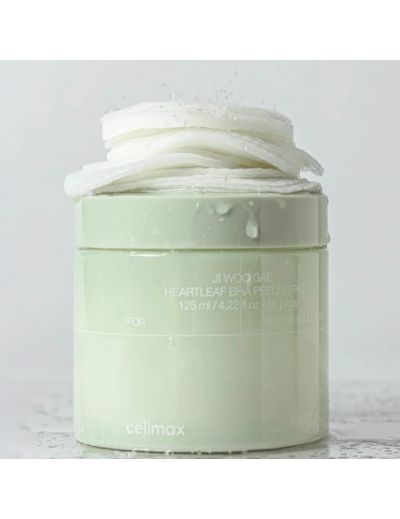 Ексфолиращи пилинг тампони с BHA за пори, черни точки и акне – Ji Woo Gae Heartleaf BHA Peeling Pad 125ml