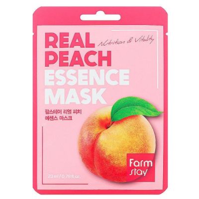 Текстилна маска за лице с праскова Farmstay Real Peach Essence Mask 23ml