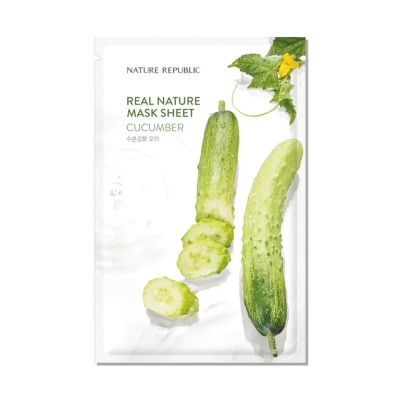 Текстилна маска за лице с краставица Nature Republic Real Nature Sheet Mask Cucumber 23ml