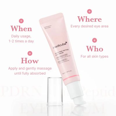 Възстановяващ крем за околоочния контур с PDRN и пептиди MEDICUBE PDRN Pink Eye Cream 30 ml